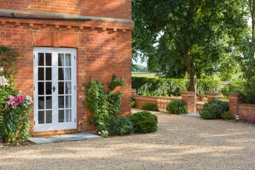 French doors photographed during a property inspection